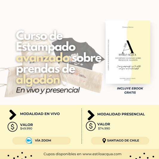 Curso de estampado avanzado sobre prendas de algodón